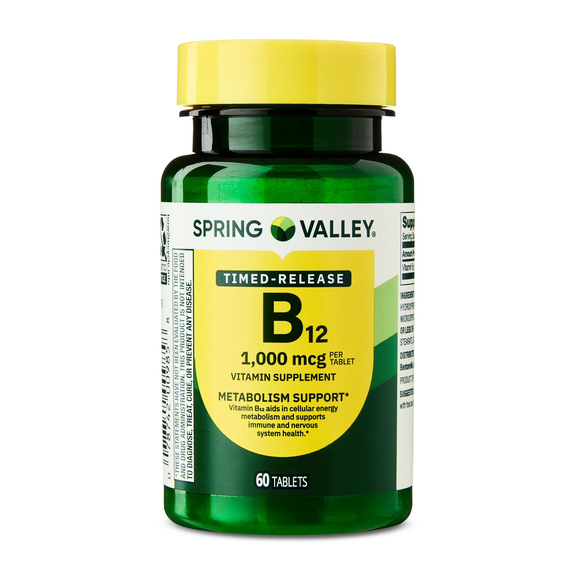 Spring Valley Suplemento de Vitamina B12 1000 mcg 60 Unidades