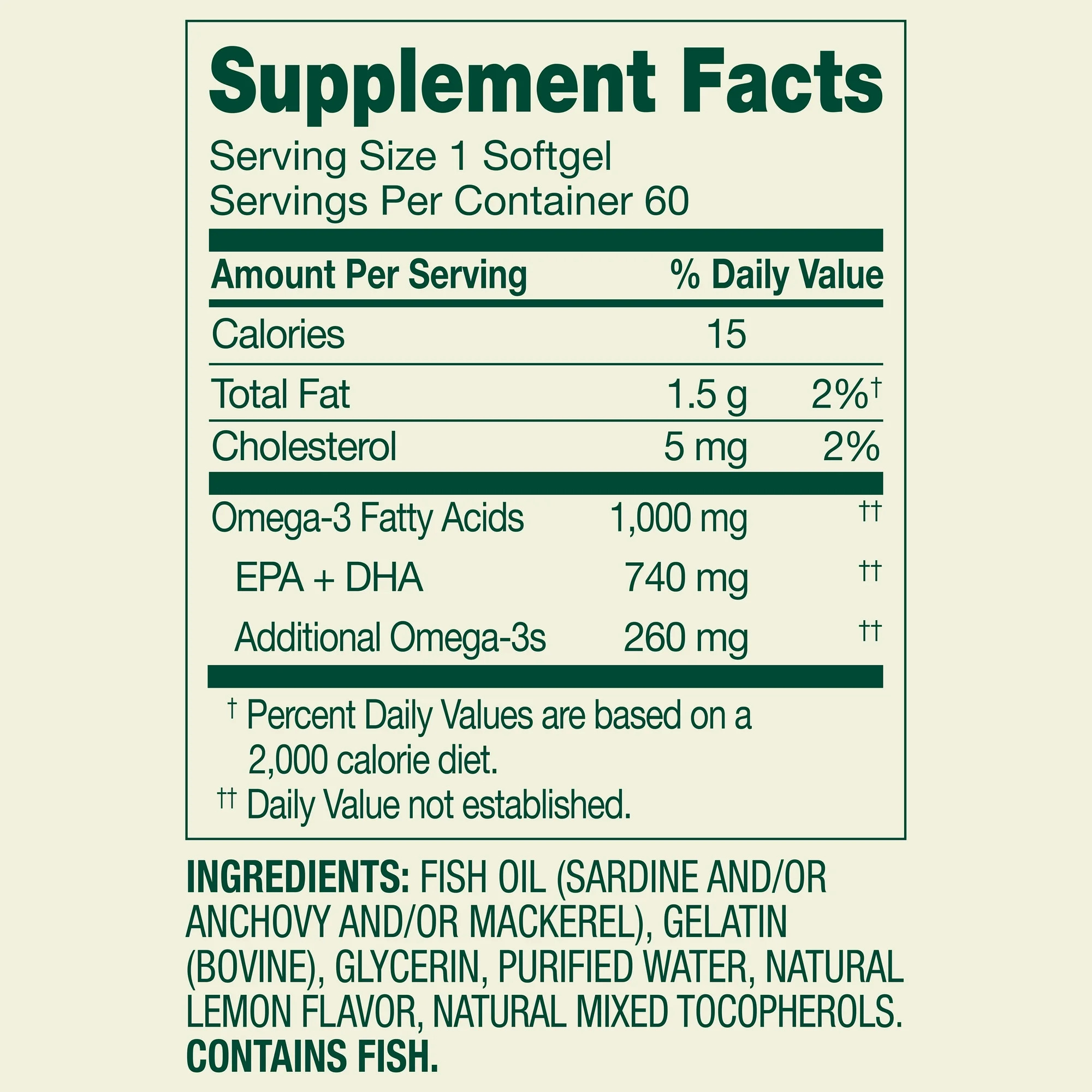 Spring Valley Apoyo Proactivo Omega-3 Suplemento Dietético de Aceite de Pescado Cápsulas Blandas para la Salud Del Corazón/general/cerebro, 1000 mg, 60 Unidades - Imagen 3
