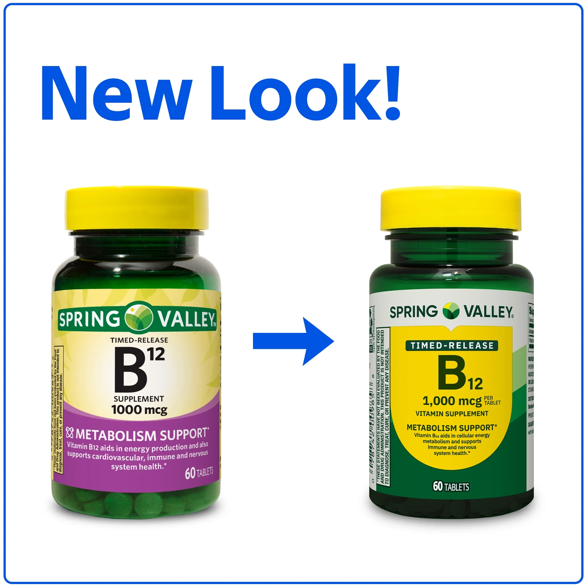 Spring Valley Suplemento de Vitamina B12 1000 mcg 60 Unidades - Imagen 2