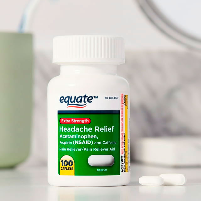 Equate Capletas de Alivio Extra Fuerte para el Dolor de Cabeza, 250 mg, 100 Unidades - Imagen 2