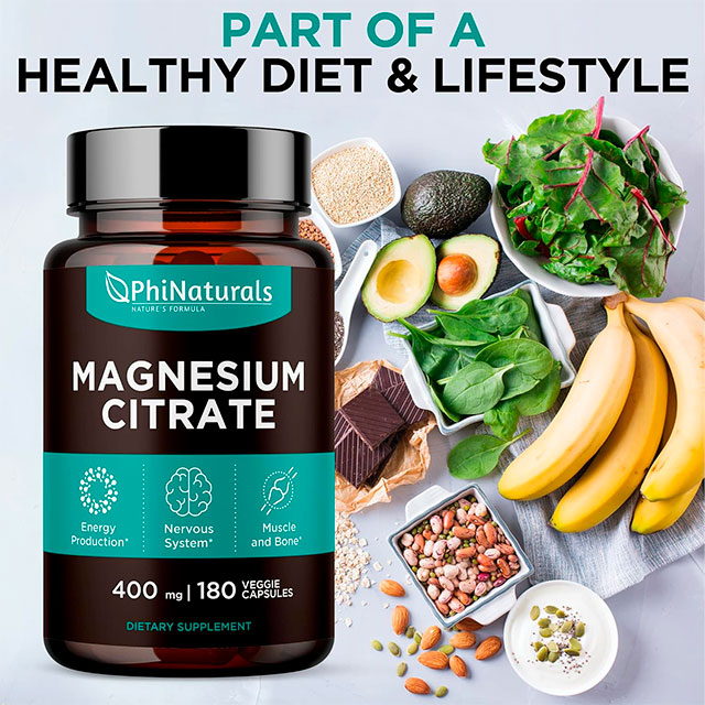 MAGNESIUM CITRATE 400 MG SUPPLEMENT 180 CAPSULES