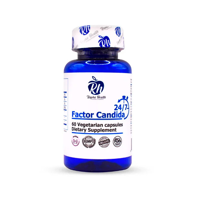 FACTOR CANDIDA DE RAPHA HEALTH. 60 CAPSULAS VEGETARIAN
